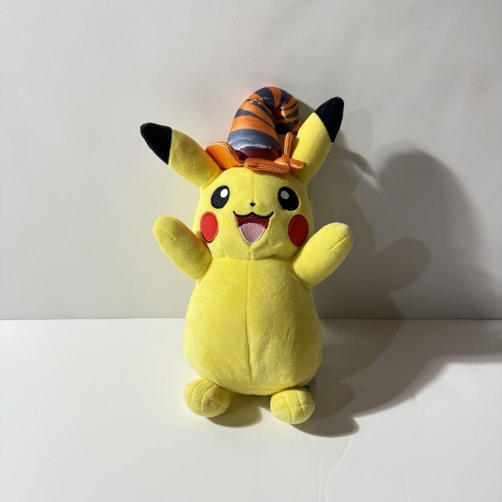 Pokémon Pikachu With Halloween Hat Plush – 9” – Wicked Cool Toys – Yellow